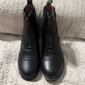 Chic Black Ankle Boots with Zipper